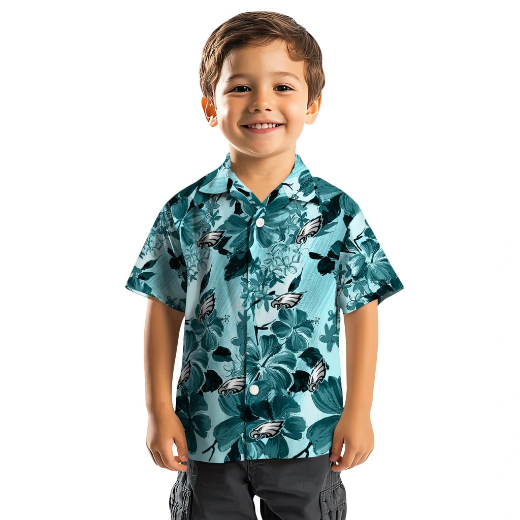 Philadelphia Eagles Hawaiian Shirt - Hibiscus Arrangement | Moonbestprint