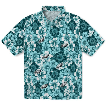 Philadelphia Eagles Hawaiian Shirt - Hibiscus Blooms | Moonbestprint