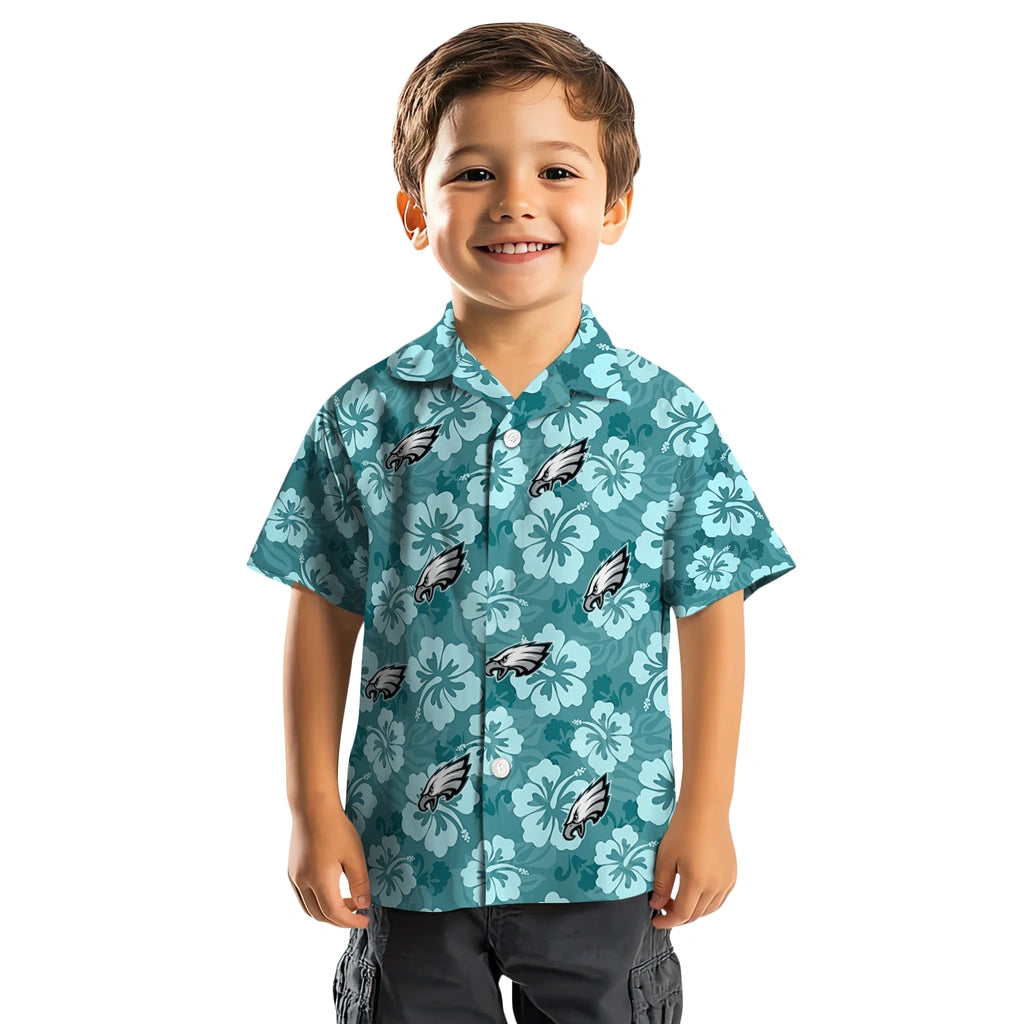 Philadelphia Eagles Hawaiian Shirt - Hibiscus Cluster | Moonbestprint