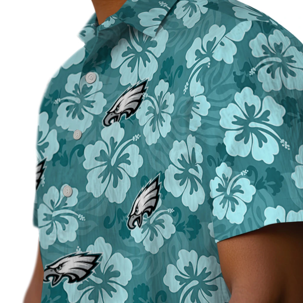 Philadelphia Eagles Hawaiian Shirt - Hibiscus Cluster | Moonbestprint