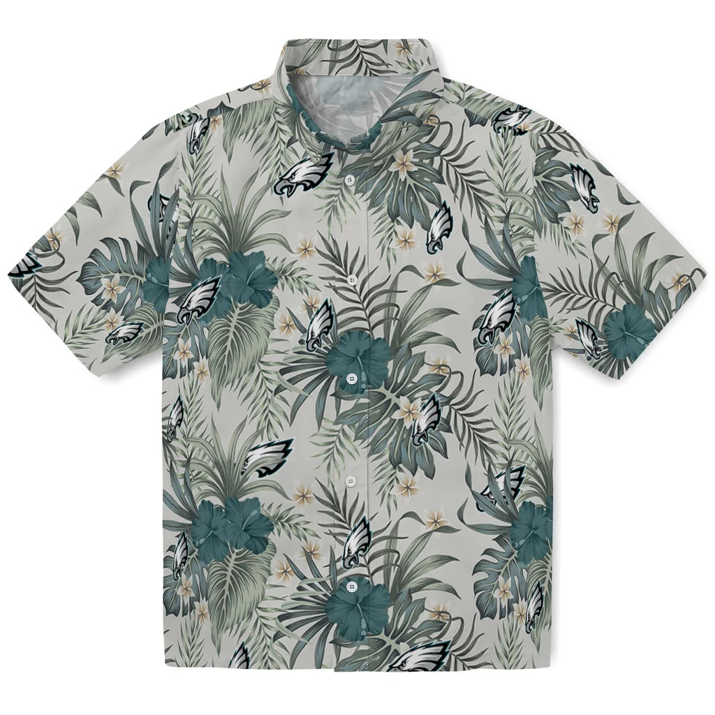 Philadelphia Eagles Hawaiian Shirt - Hibiscus Designs | Moonbestprint