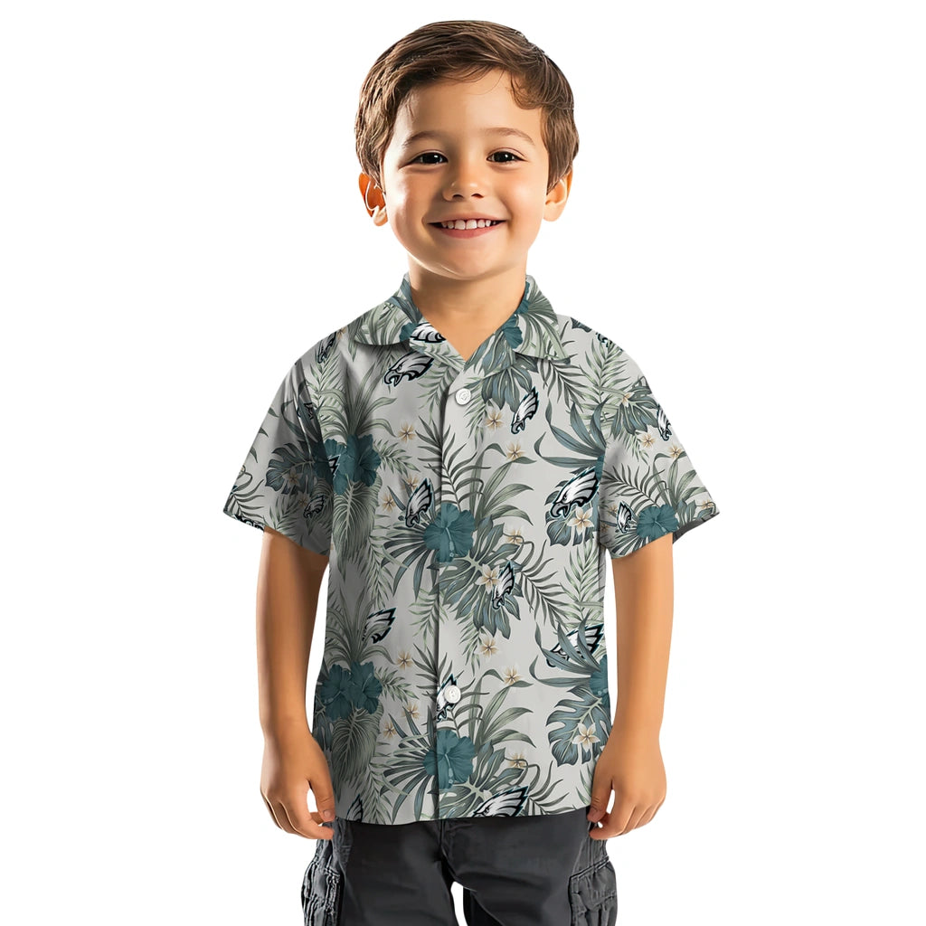 Philadelphia Eagles Hawaiian Shirt - Hibiscus Designs | Moonbestprint