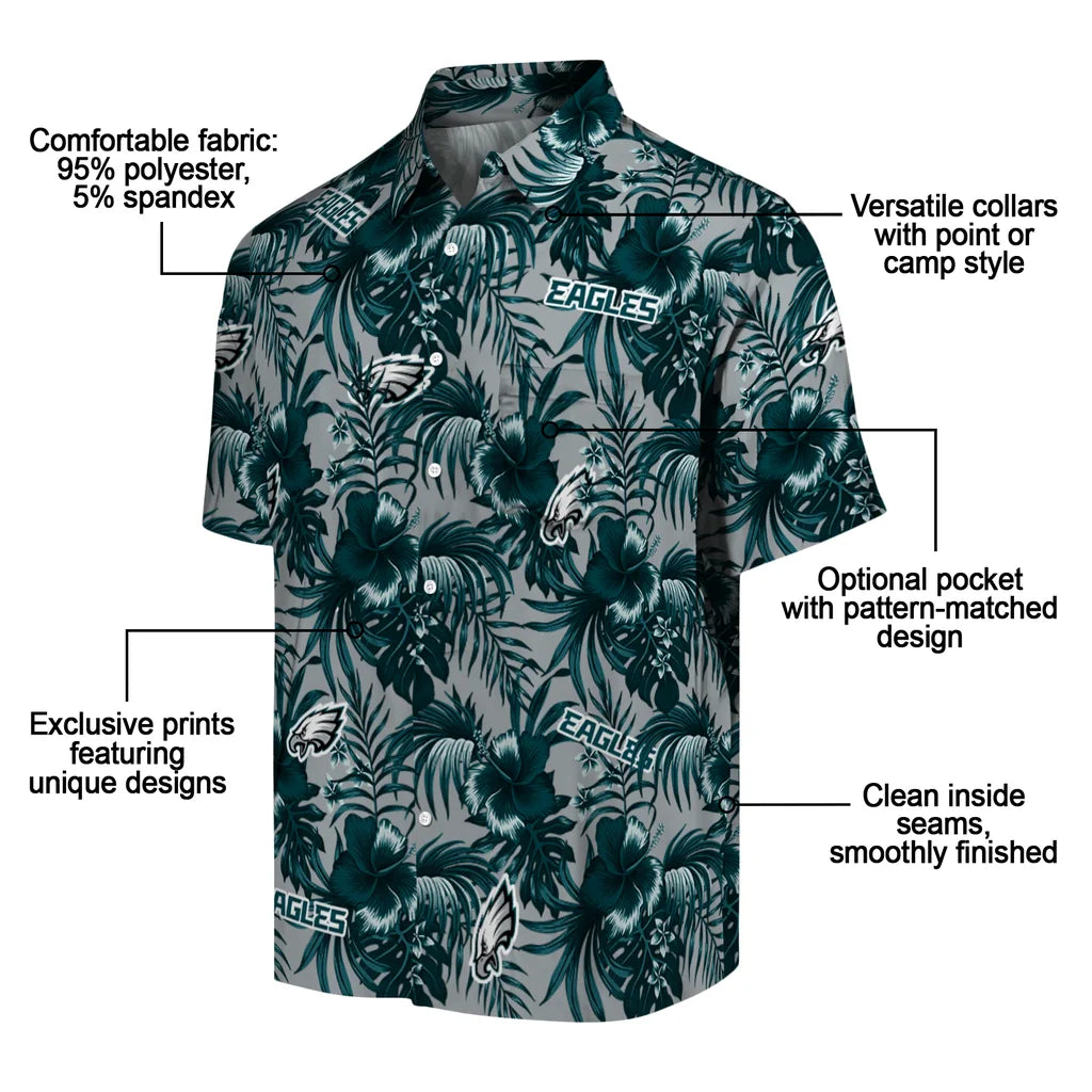 Philadelphia Eagles Hawaiian Shirt - Hibiscus Exotic | Moonbestprint