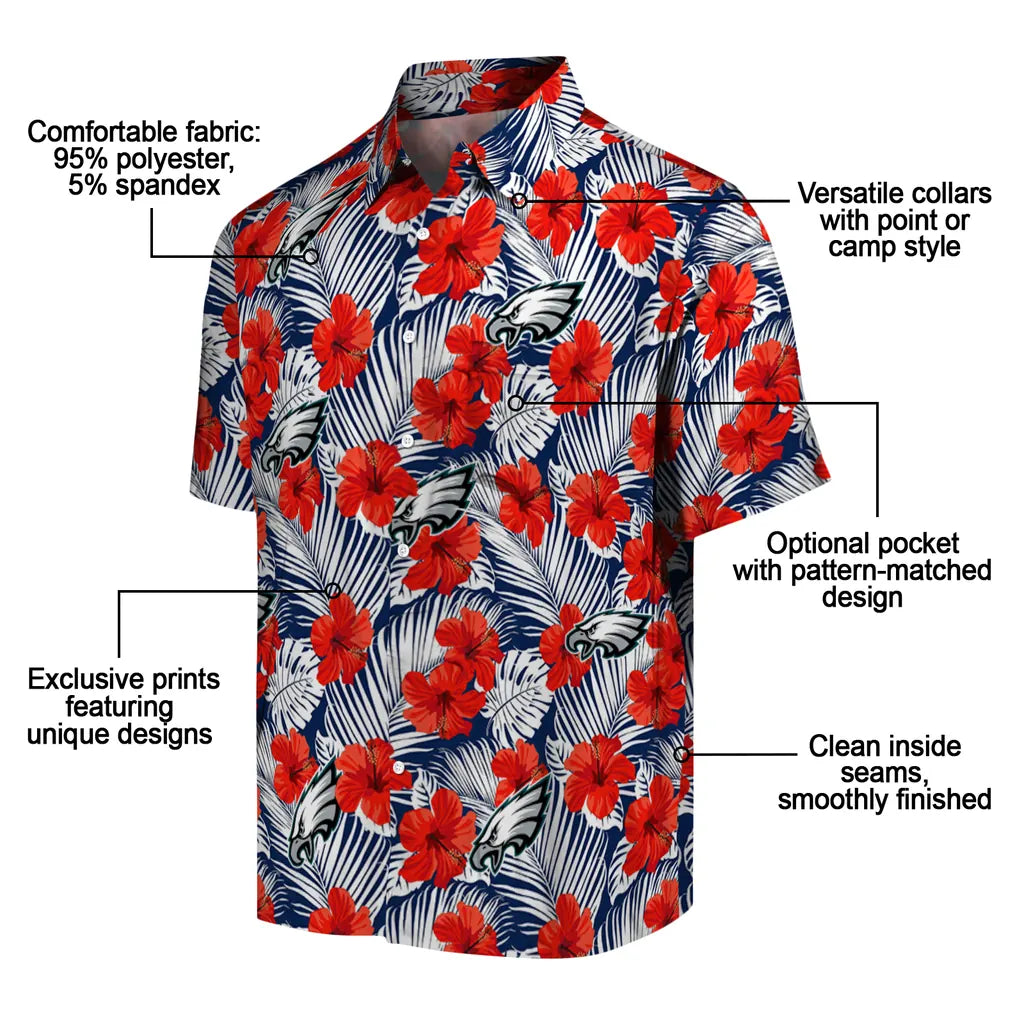 Philadelphia Eagles Hawaiian Shirt - Hibiscus Fiesta | Moonbestprint