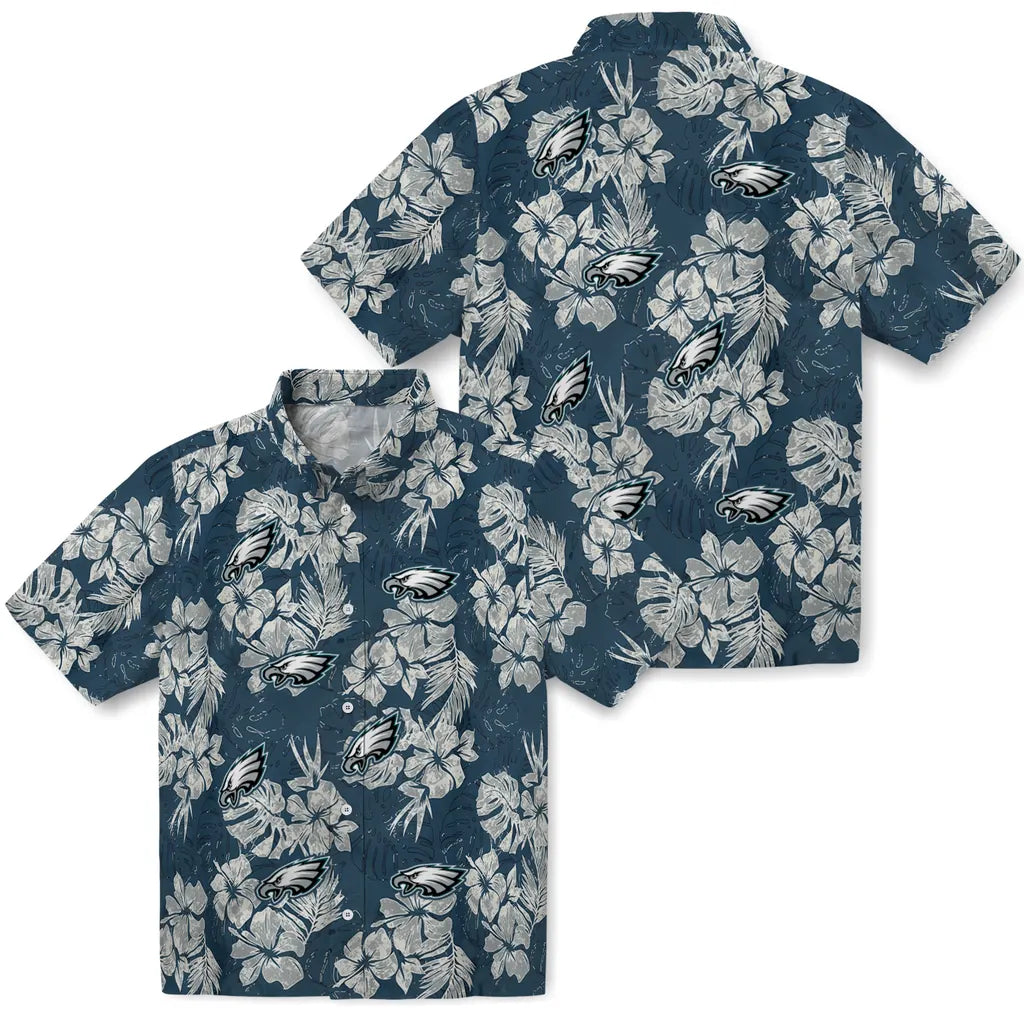 Philadelphia Eagles Hawaiian Shirt - Hibiscus Flowers | Moonbestprint