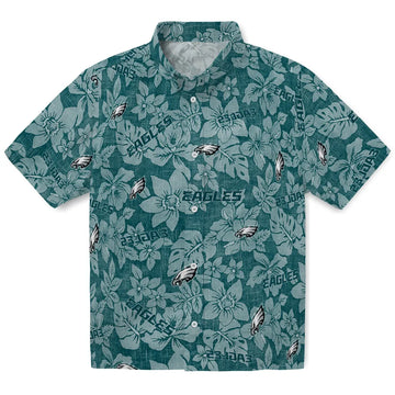 Philadelphia Eagles Hawaiian Shirt - Hibiscus Oasis | Moonbestprint
