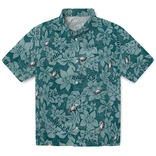Philadelphia Eagles Hawaiian Shirt - Hibiscus Oasis | Moonbestprint