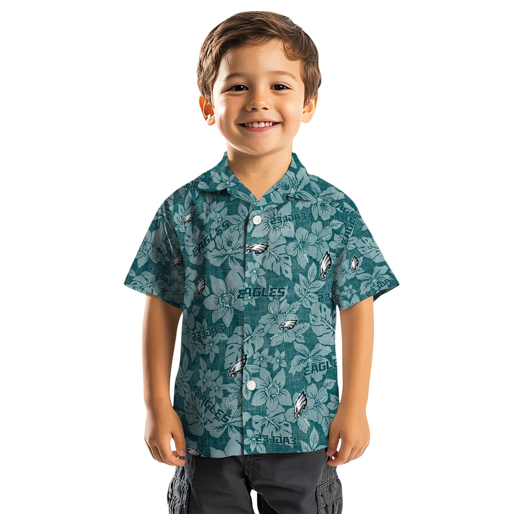 Philadelphia Eagles Hawaiian Shirt - Hibiscus Oasis | Moonbestprint