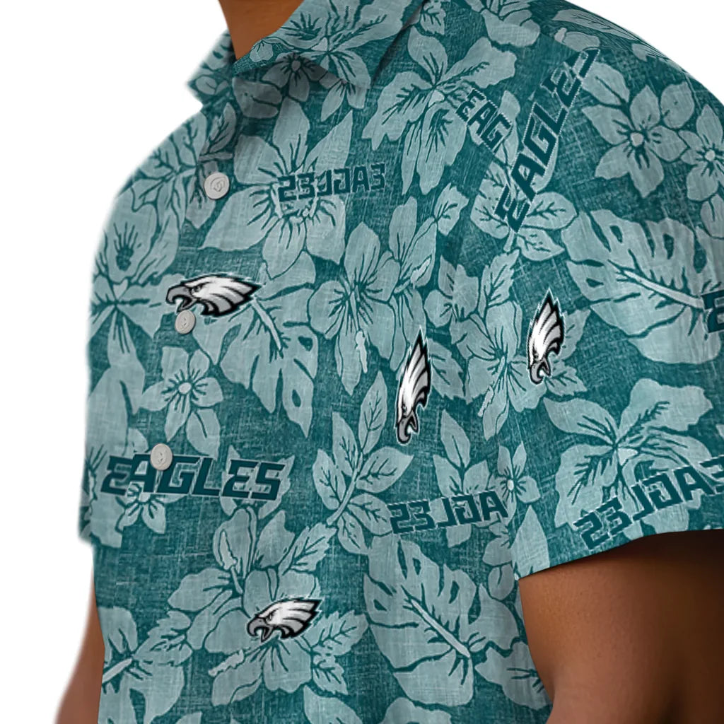 Philadelphia Eagles Hawaiian Shirt - Hibiscus Oasis | Moonbestprint