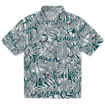 Philadelphia Eagles Hawaiian Shirt - Hibiscus Overlay | Moonbestprint