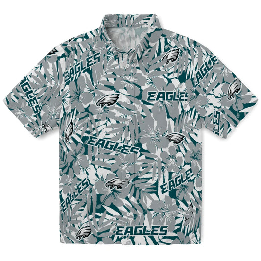 Philadelphia Eagles Hawaiian Shirt - Hibiscus Overlay | Moonbestprint