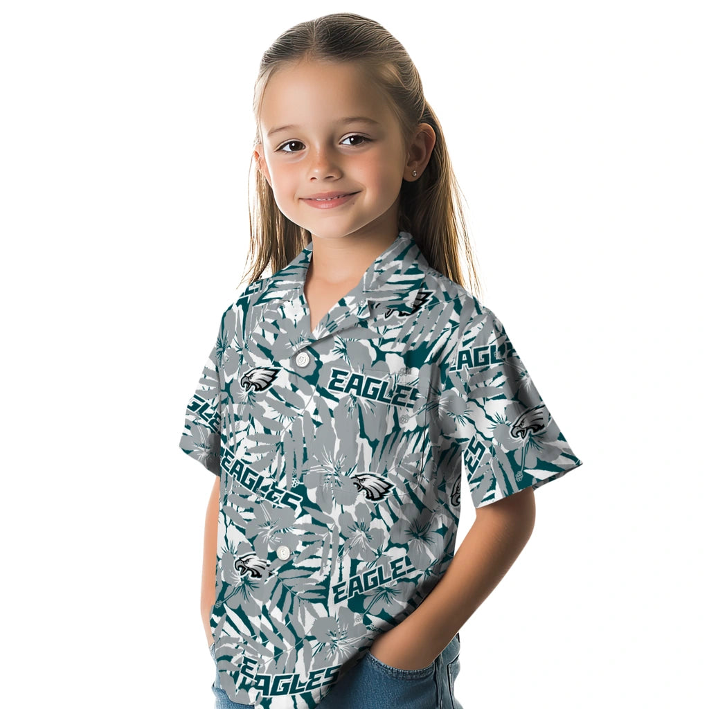 Philadelphia Eagles Hawaiian Shirt - Hibiscus Overlay | Moonbestprint