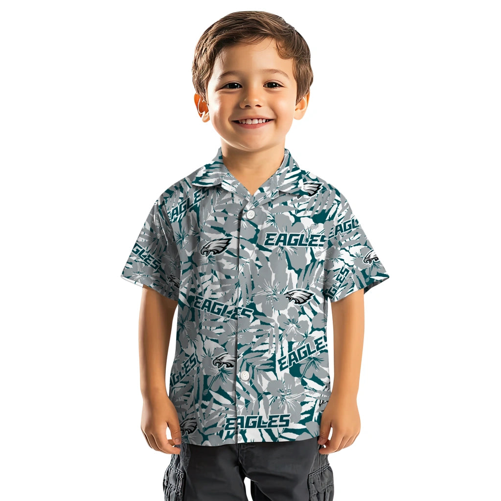 Philadelphia Eagles Hawaiian Shirt - Hibiscus Overlay | Moonbestprint