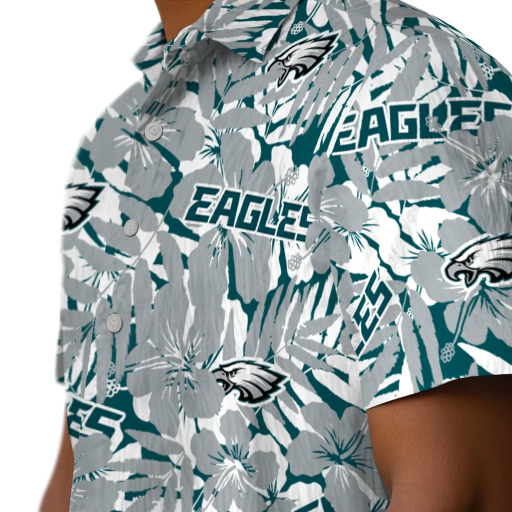 Philadelphia Eagles Hawaiian Shirt - Hibiscus Overlay | Moonbestprint