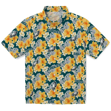 Philadelphia Eagles Hawaiian Shirt - Hibiscus Tropics | Moonbestprint