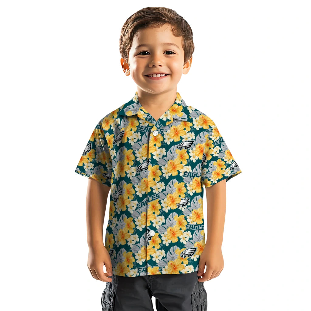 Philadelphia Eagles Hawaiian Shirt - Hibiscus Tropics | Moonbestprint