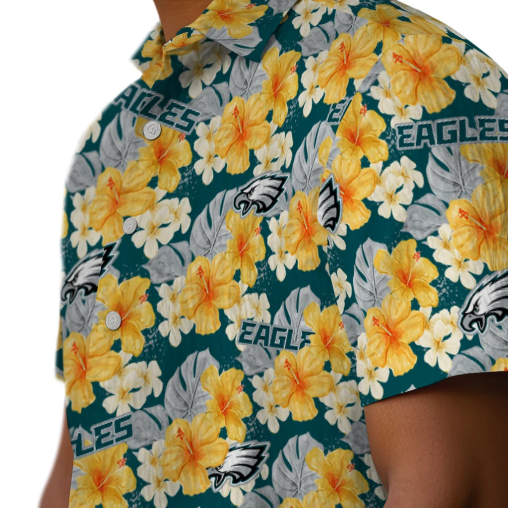 Philadelphia Eagles Hawaiian Shirt - Hibiscus Tropics | Moonbestprint