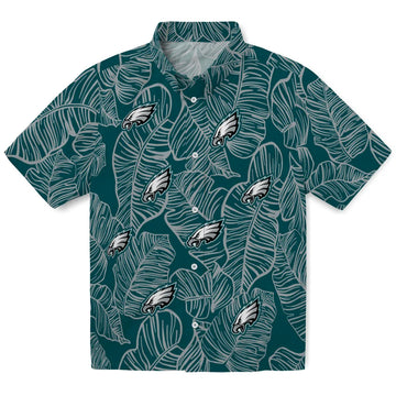 Philadelphia Eagles Hawaiian Shirt - Leaf Outline | Moonbestprint