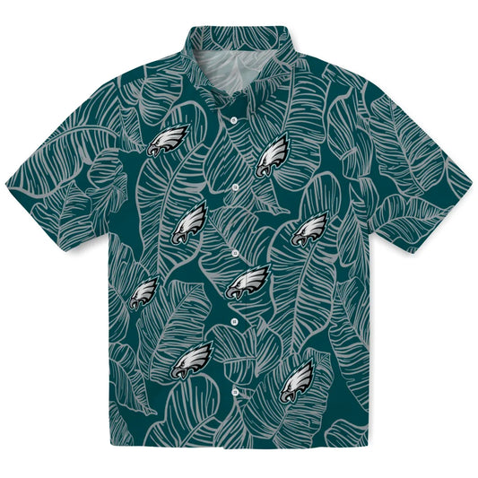 Philadelphia Eagles Hawaiian Shirt - Leaf Outline | Moonbestprint