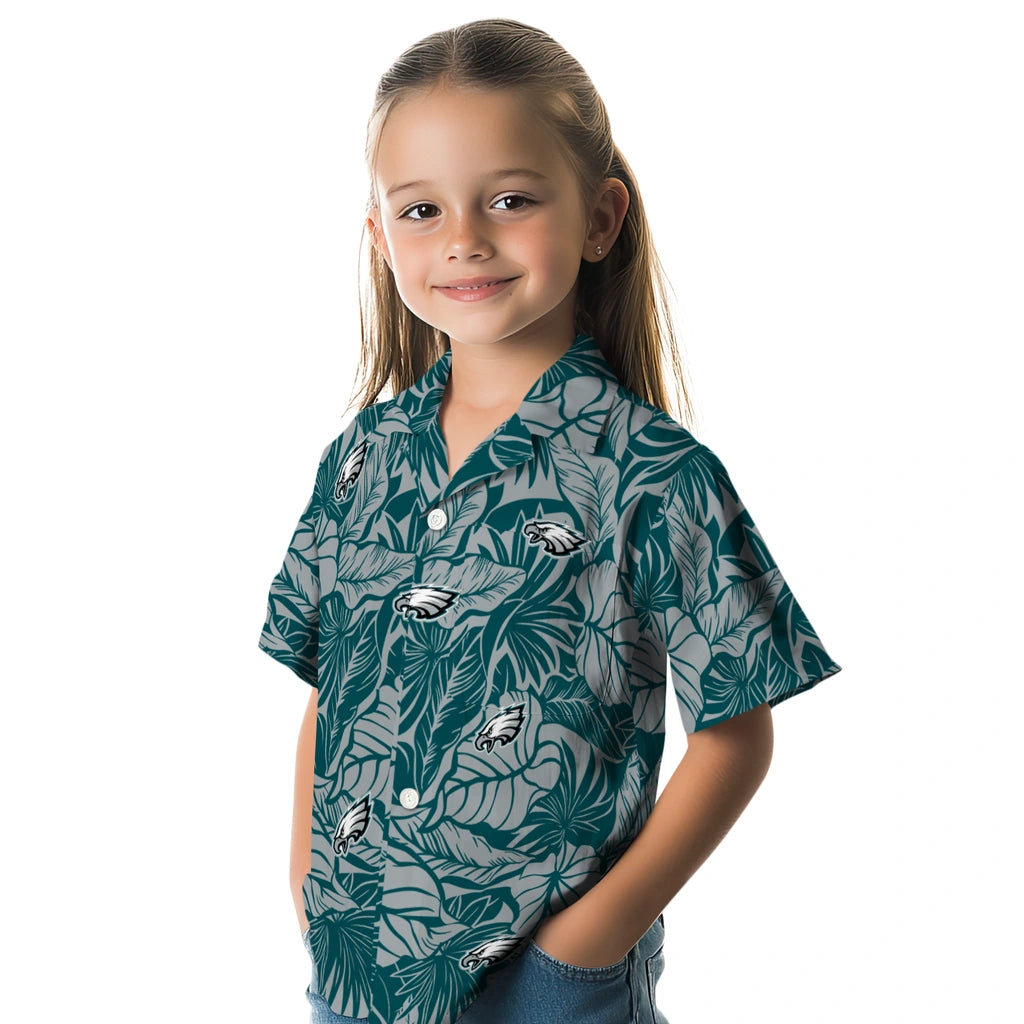 Philadelphia Eagles Hawaiian Shirt - Monstera Layer | Moonbestprint