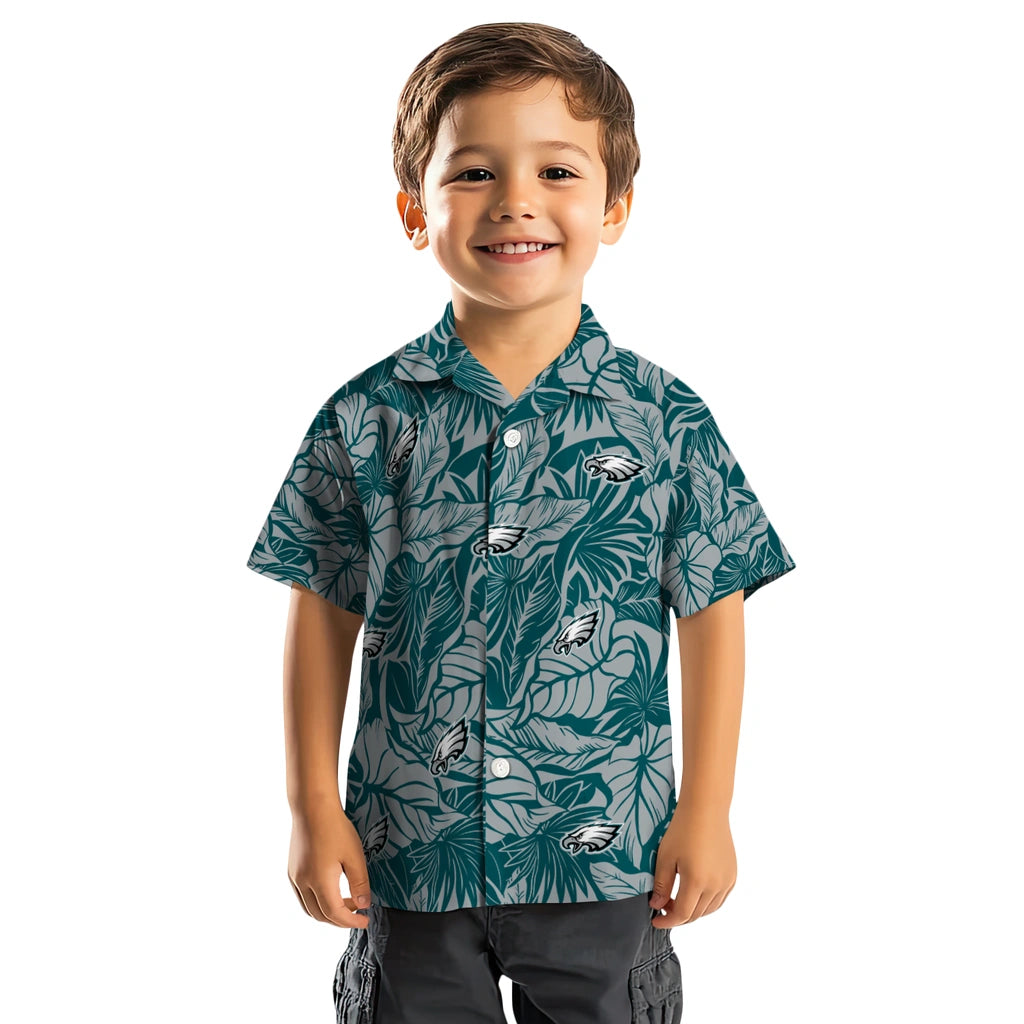 Philadelphia Eagles Hawaiian Shirt - Monstera Layer | Moonbestprint