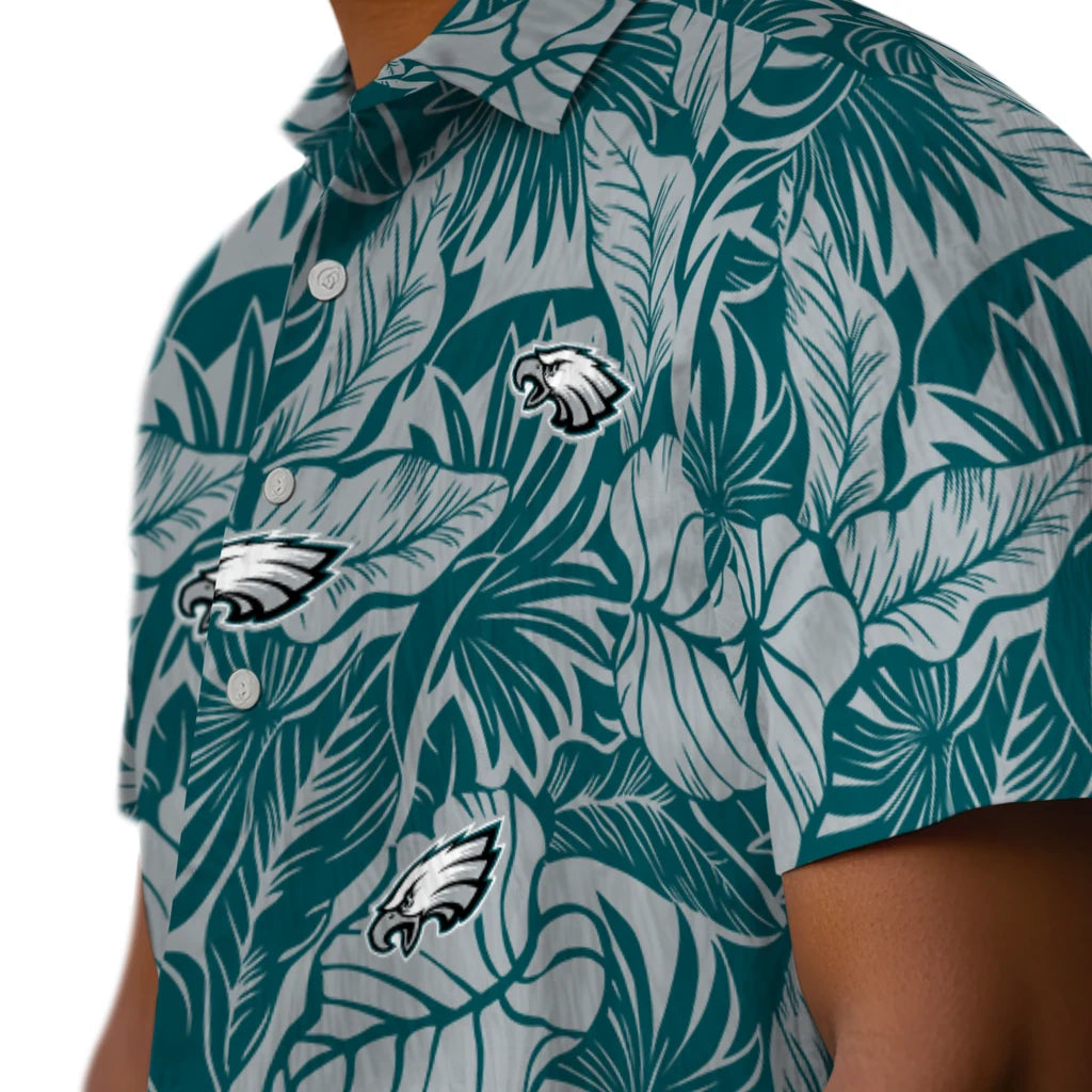 Philadelphia Eagles Hawaiian Shirt - Monstera Layer | Moonbestprint