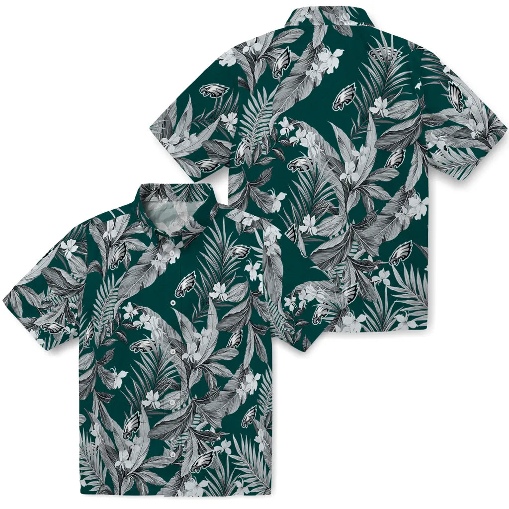 Philadelphia Eagles Hawaiian Shirt - Palm Leaves | Moonbestprint
