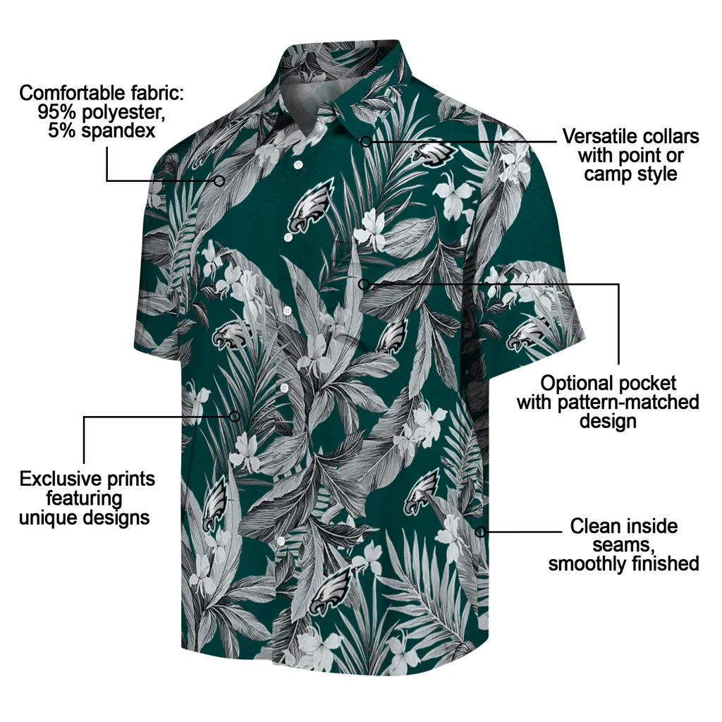Philadelphia Eagles Hawaiian Shirt - Palm Leaves | Moonbestprint