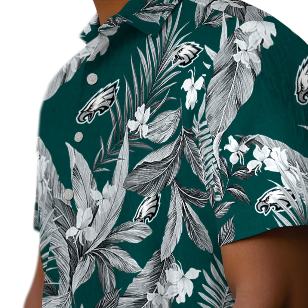 Philadelphia Eagles Hawaiian Shirt - Palm Leaves | Moonbestprint