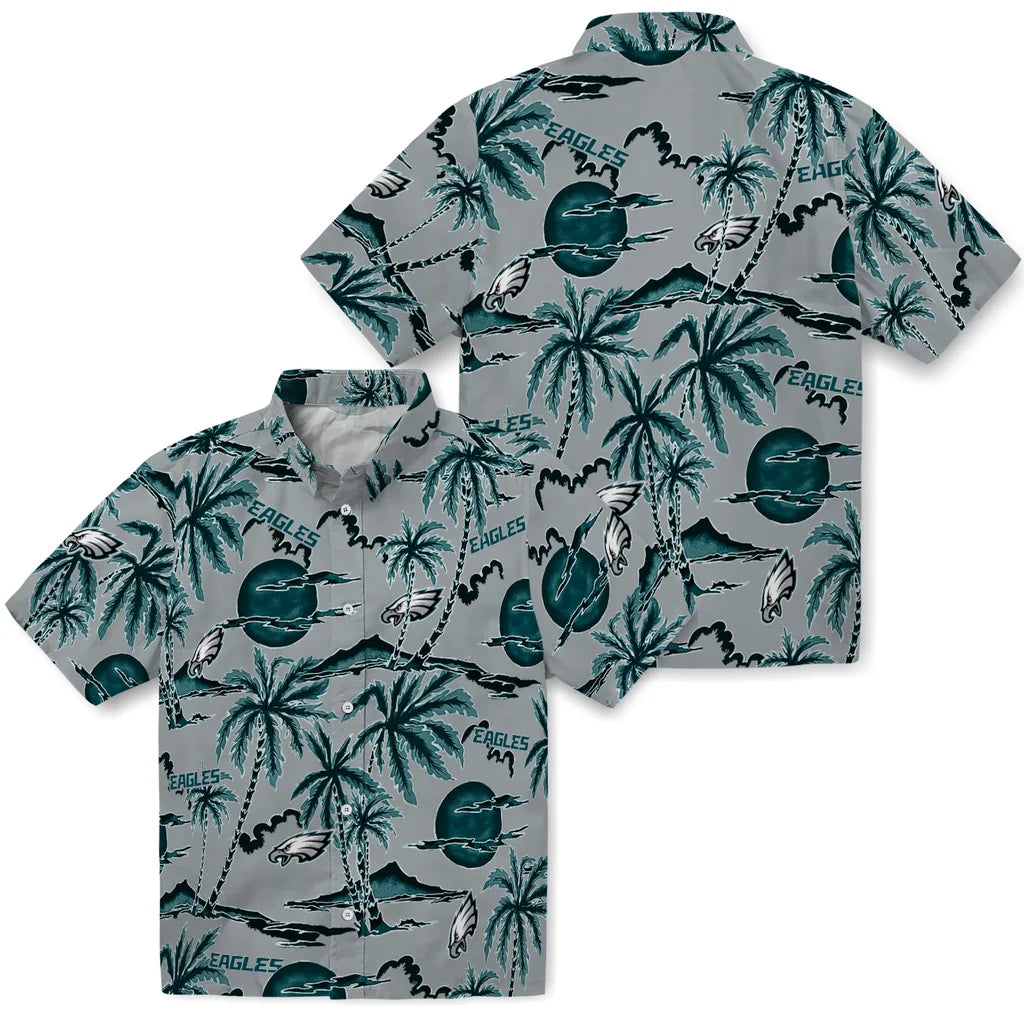 Philadelphia Eagles Hawaiian Shirt - Palm Sunset | Moonbestprint