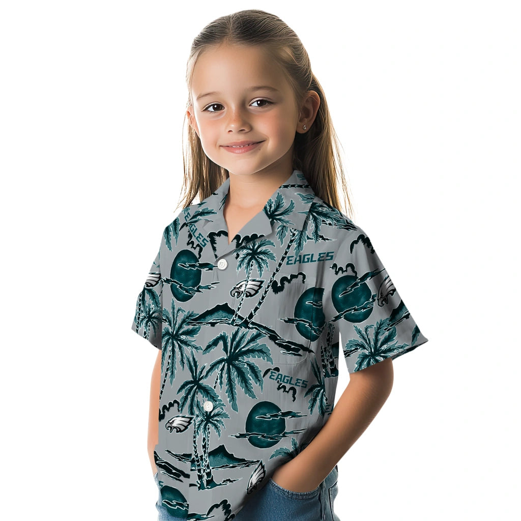 Philadelphia Eagles Hawaiian Shirt - Palm Sunset | Moonbestprint