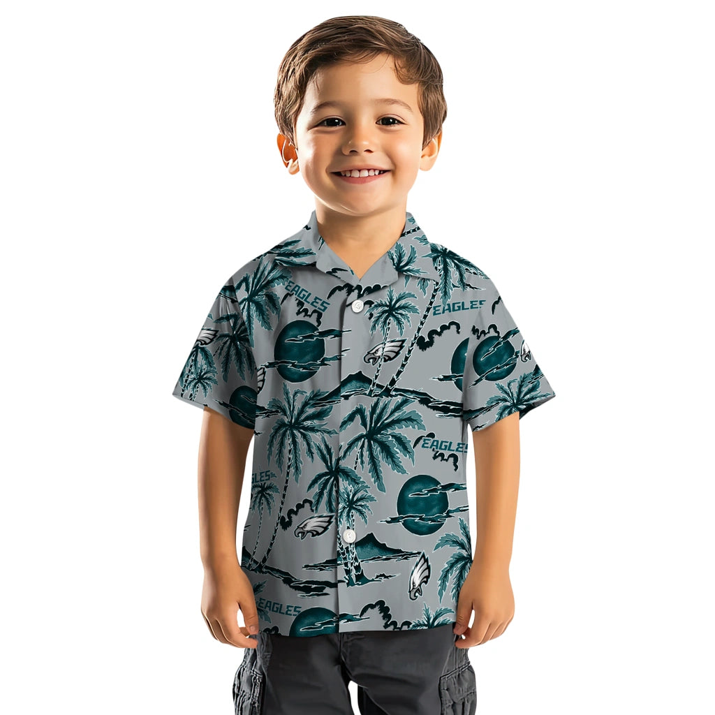 Philadelphia Eagles Hawaiian Shirt - Palm Sunset | Moonbestprint