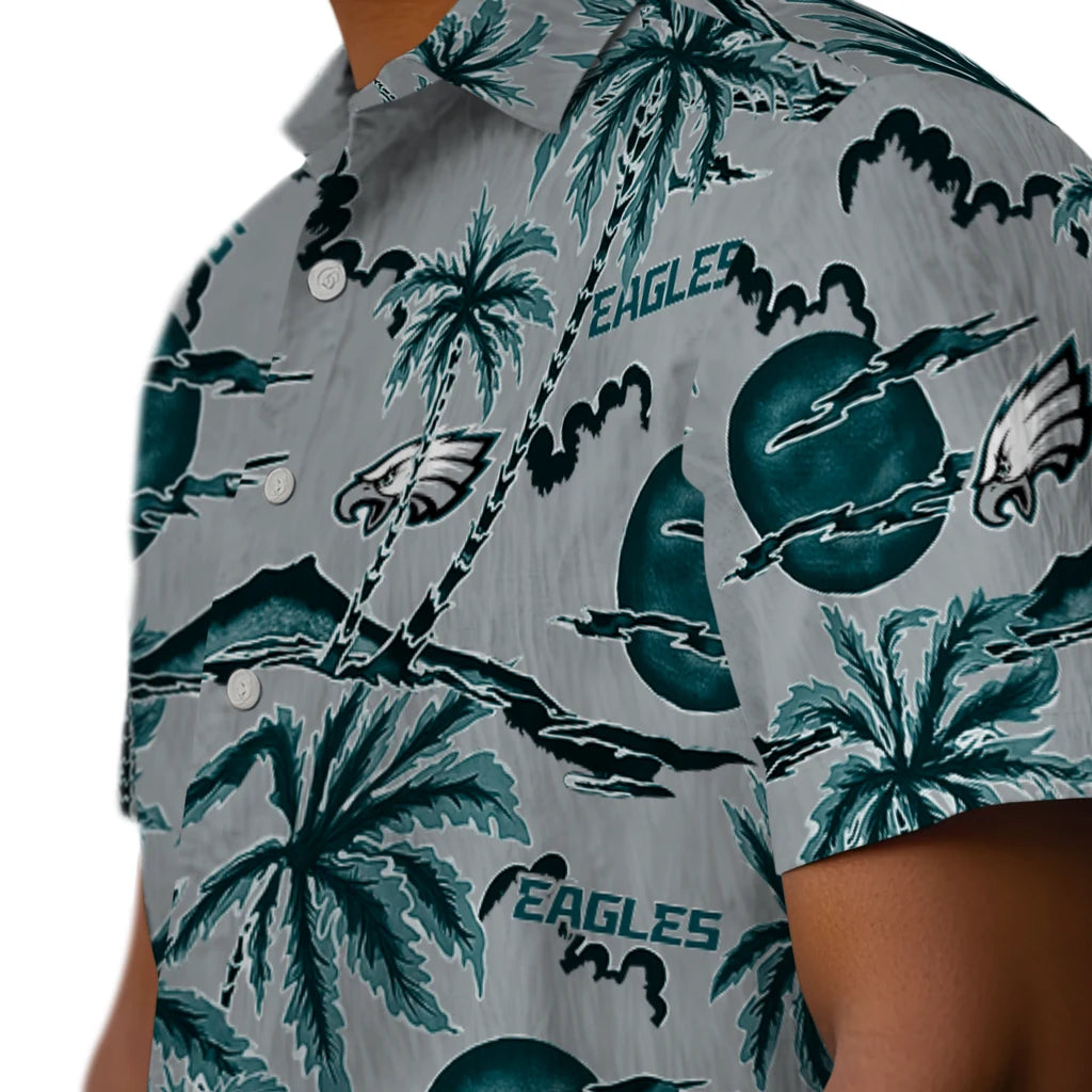 Philadelphia Eagles Hawaiian Shirt - Palm Sunset | Moonbestprint
