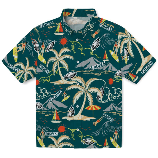 Philadelphia Eagles Hawaiian Shirt - Palm Tree Island | Moonbestprint