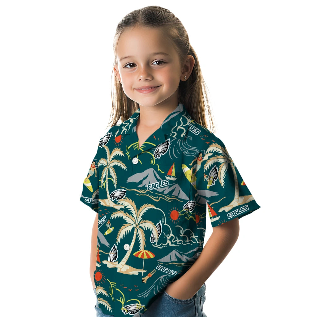 Philadelphia Eagles Hawaiian Shirt - Palm Tree Island | Moonbestprint