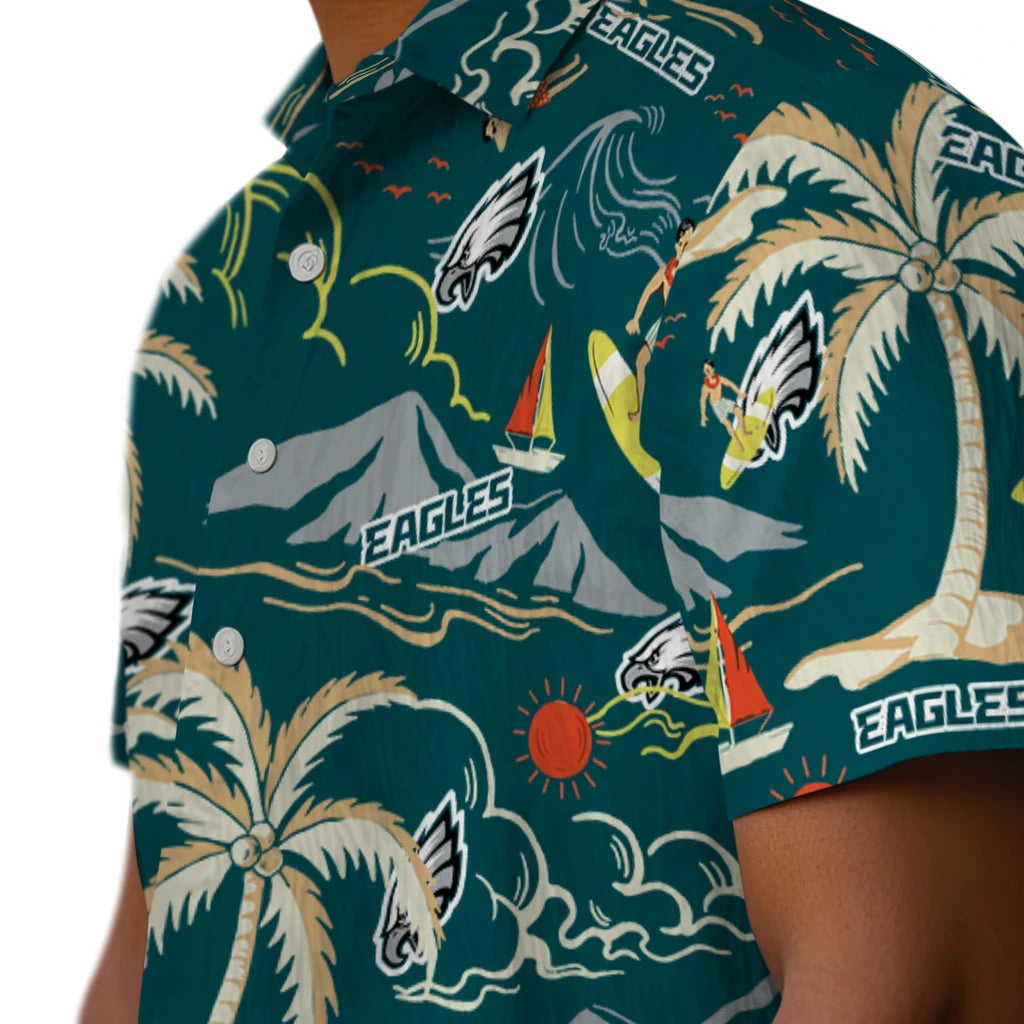 Philadelphia Eagles Hawaiian Shirt - Palm Tree Island | Moonbestprint