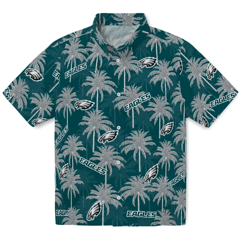 Philadelphia Eagles Hawaiian Shirt - Palm Tree Motif | Moonbestprint