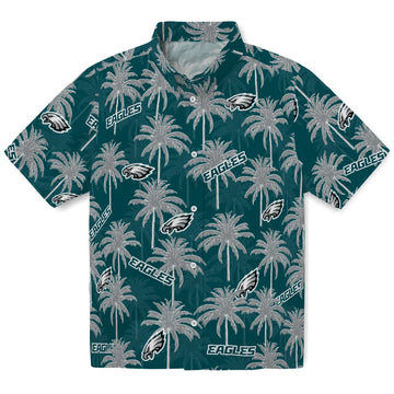 Philadelphia Eagles Hawaiian Shirt - Palm Tree Motif | Moonbestprint