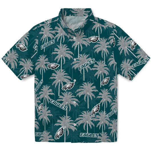 Philadelphia Eagles Hawaiian Shirt - Palm Tree Motif | Moonbestprint
