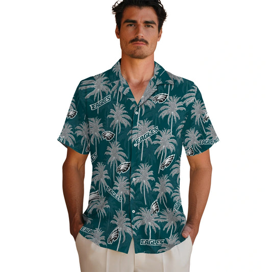 Philadelphia Eagles Hawaiian Shirt - Palm Tree Motif | Moonbestprint