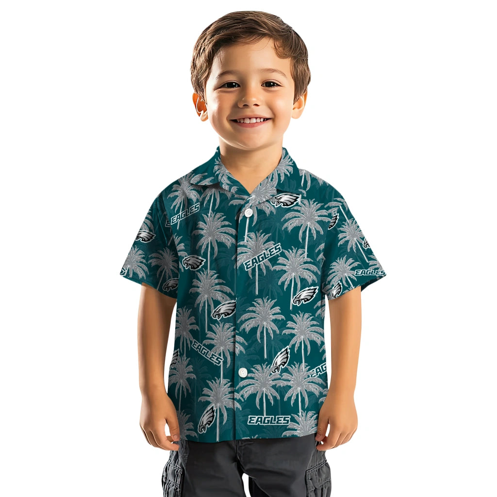 Philadelphia Eagles Hawaiian Shirt - Palm Tree Motif | Moonbestprint