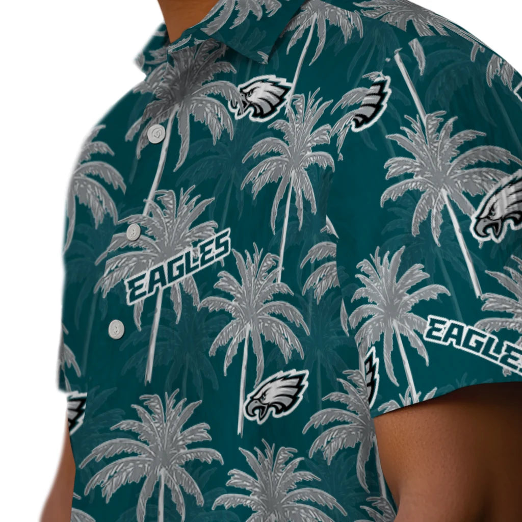 Philadelphia Eagles Hawaiian Shirt - Palm Tree Motif | Moonbestprint
