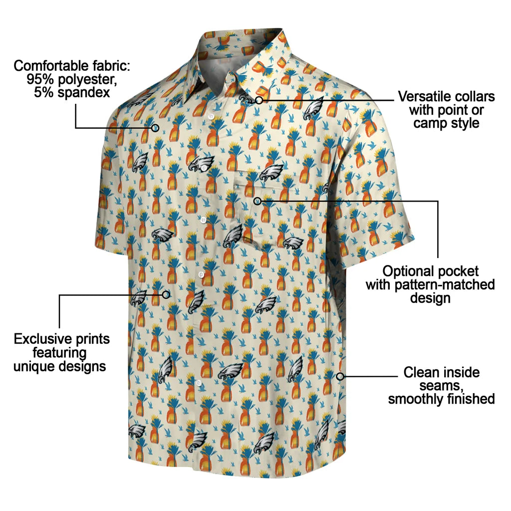 Philadelphia Eagles Hawaiian Shirt - Pineapple Delight | Moonbestprint