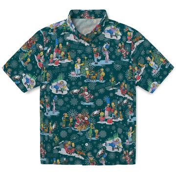 Philadelphia Eagles Hawaiian Shirt - Simpsons Christmas | Moonbestprint