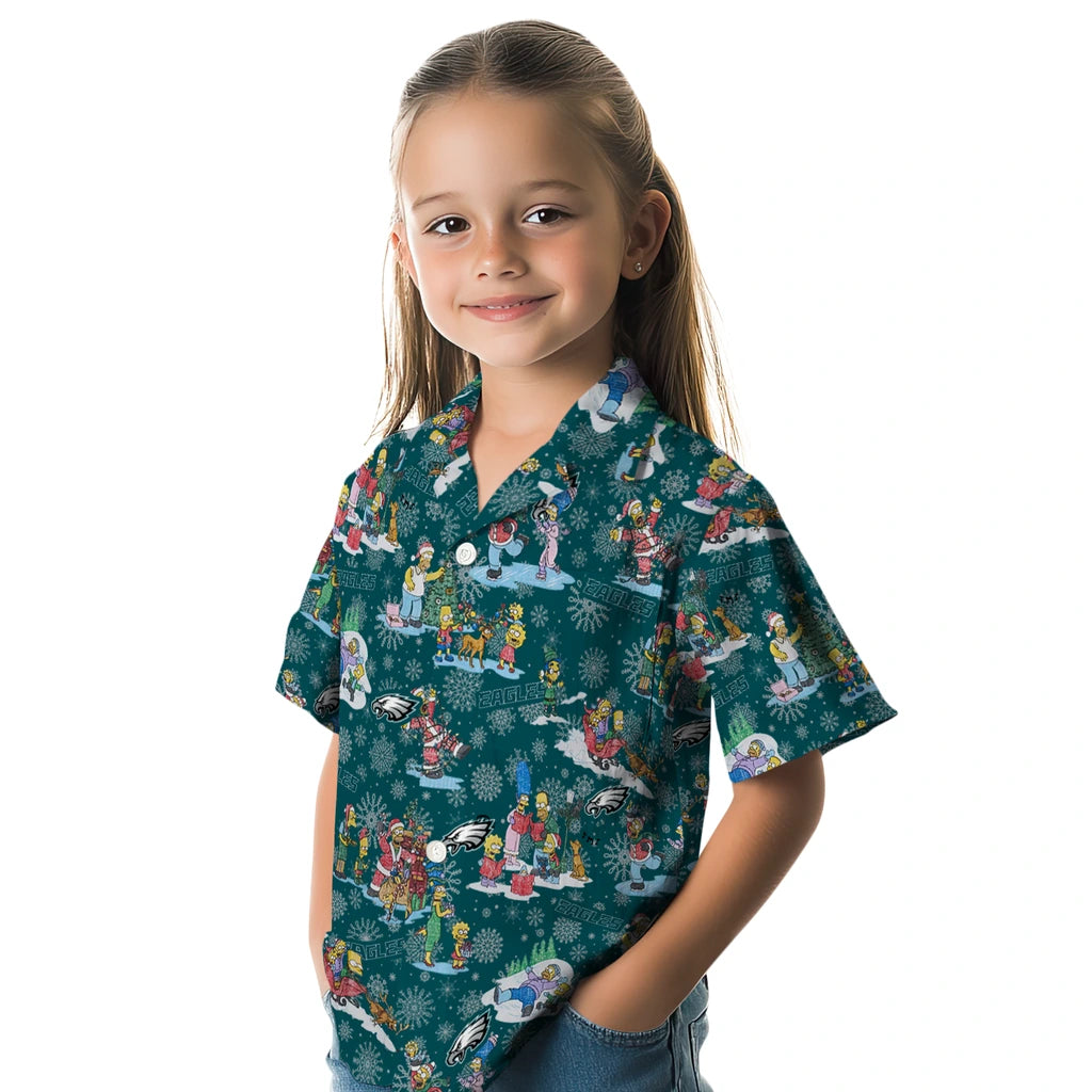 Philadelphia Eagles Hawaiian Shirt - Simpsons Christmas | Moonbestprint