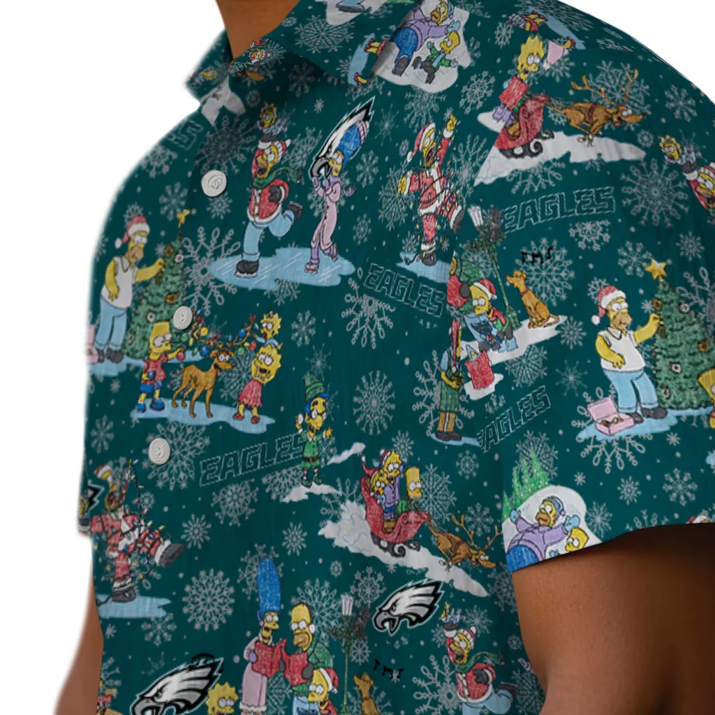 Philadelphia Eagles Hawaiian Shirt - Simpsons Christmas | Moonbestprint
