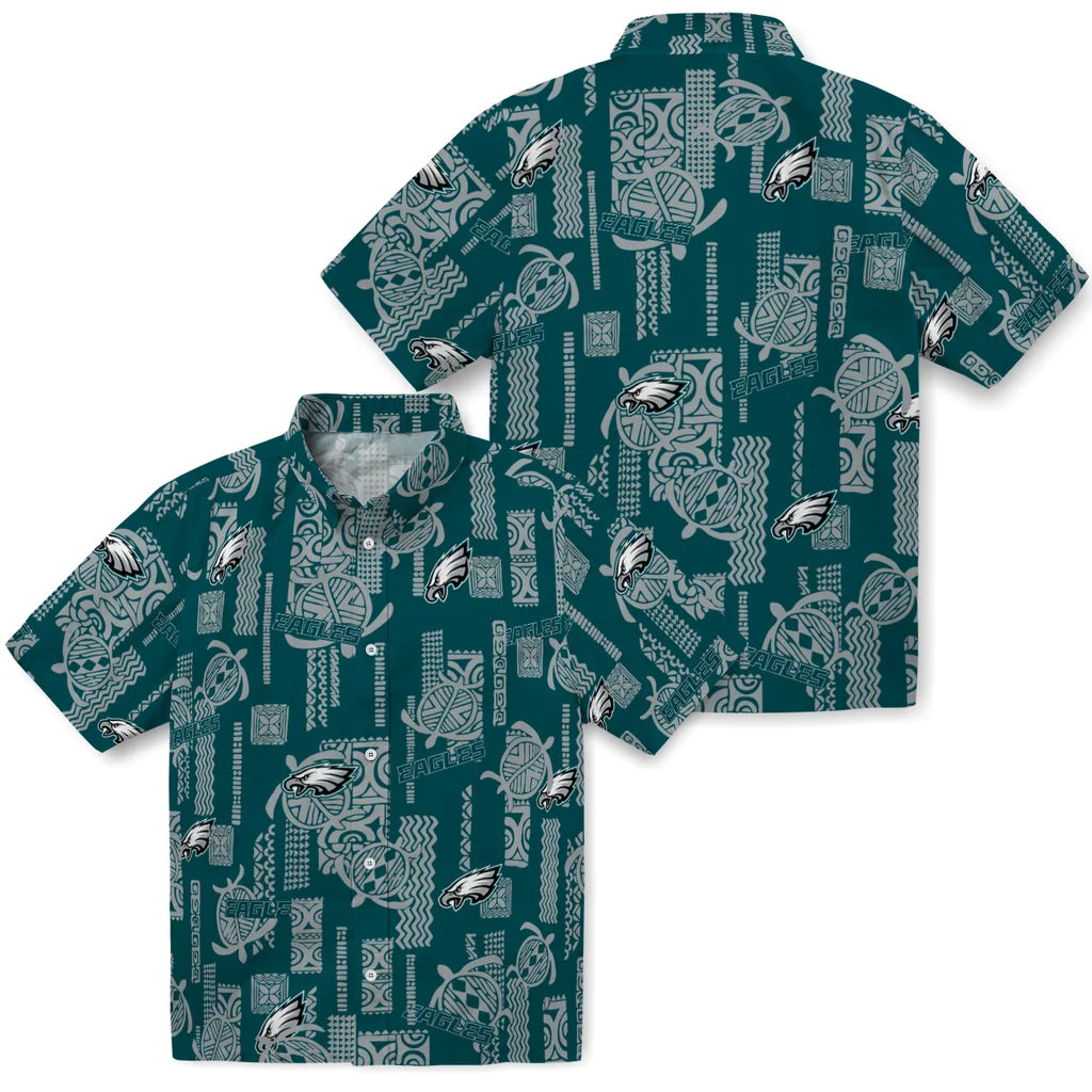 Philadelphia Eagles Hawaiian Shirt - Turtle Lines | Moonbestprint