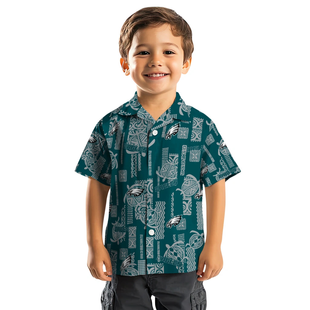 Philadelphia Eagles Hawaiian Shirt - Turtle Lines | Moonbestprint