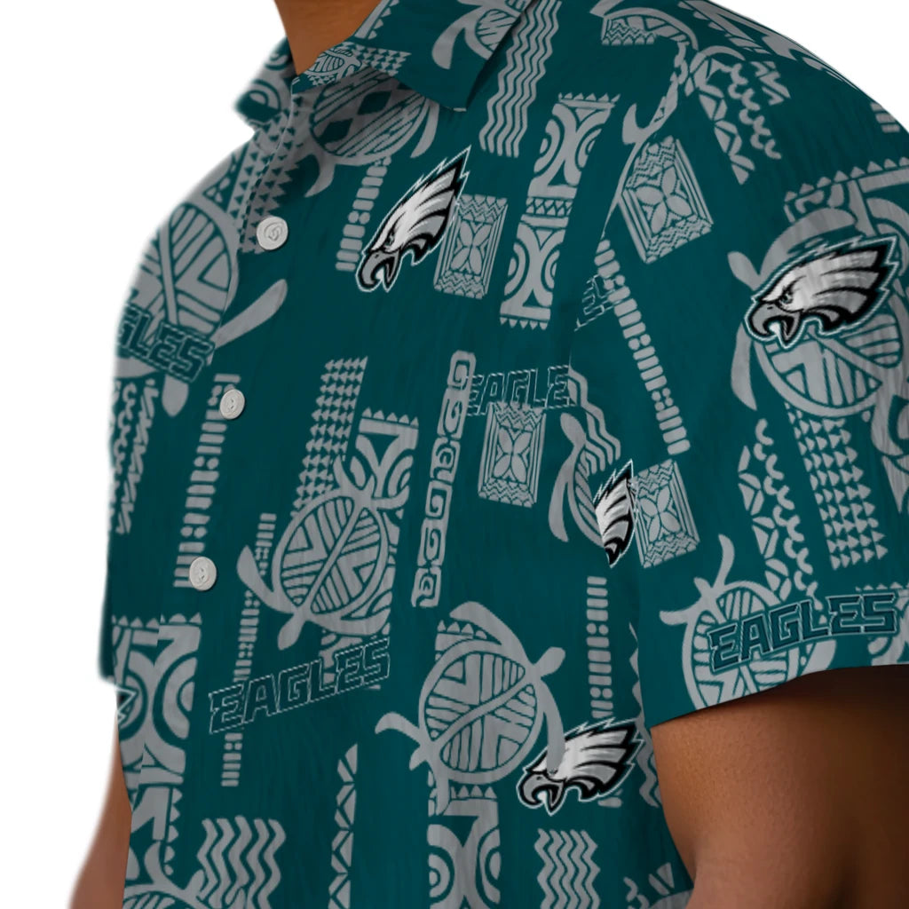 Philadelphia Eagles Hawaiian Shirt - Turtle Lines | Moonbestprint