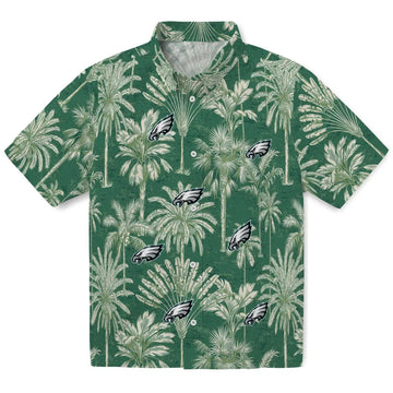 Philadelphia Eagles Hawaiian Shirt - Vintage Palm Tree | Moonbestprint
